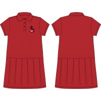 Girls Polo Dress - Red